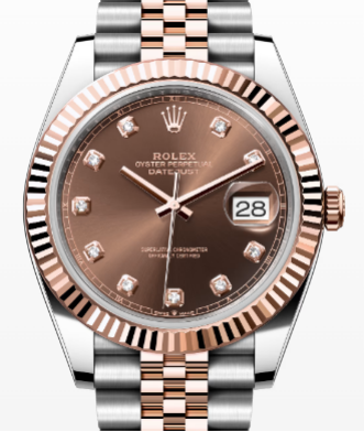 Rolex Datejust 126331 NEW 2021 Box/Paper 18K Rose Chocolate Diamond Dial 41mm