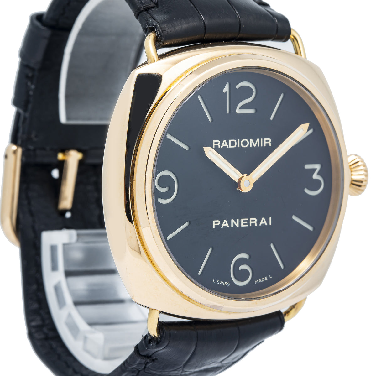 Panerai Radiomir PAM00231 OP6658 18K Rose Gold Black Dial Manual Wind Mens 45mm