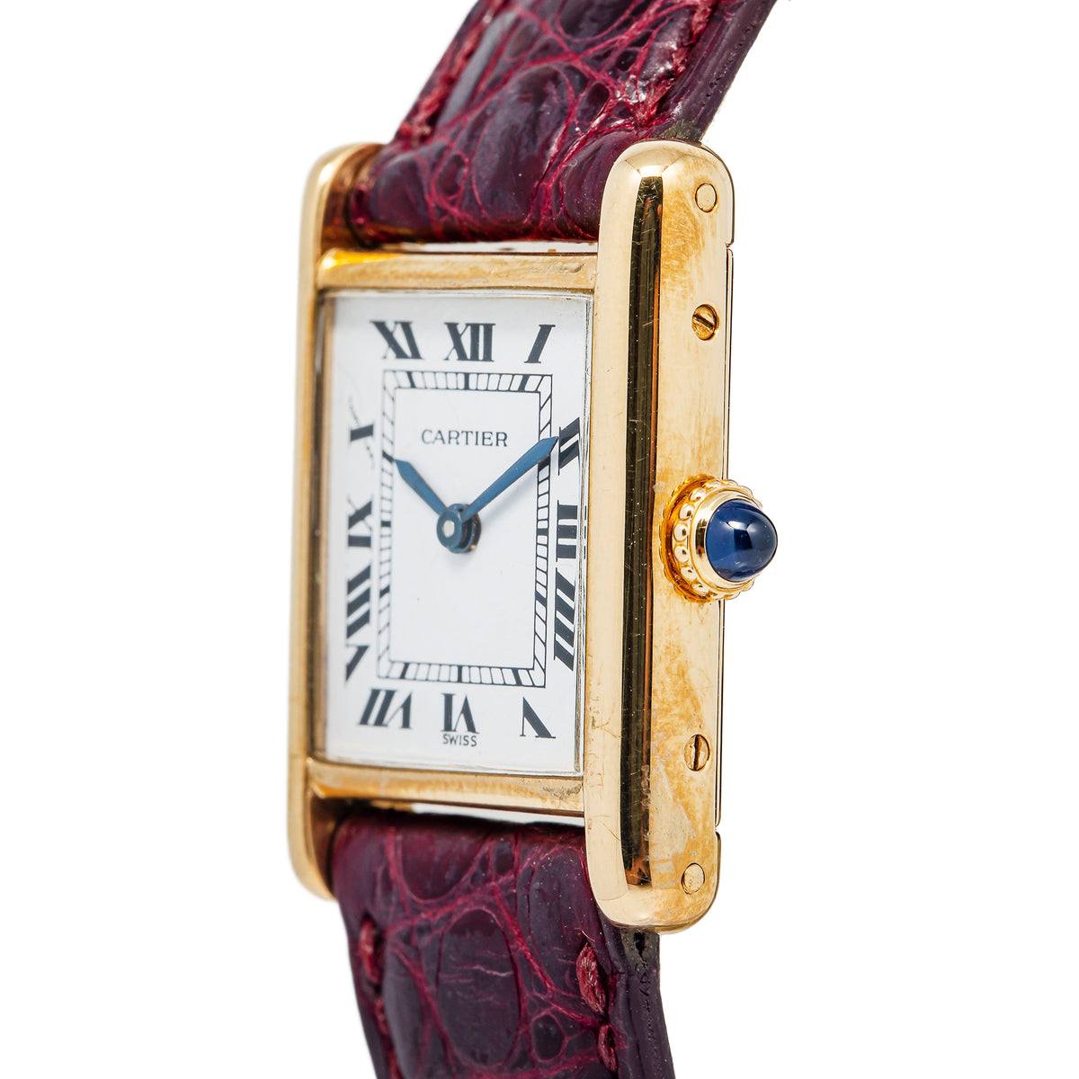 Cartier Tank Louis 78087 18k Yellow Gold Manual Winding Ladies Watch 21mm