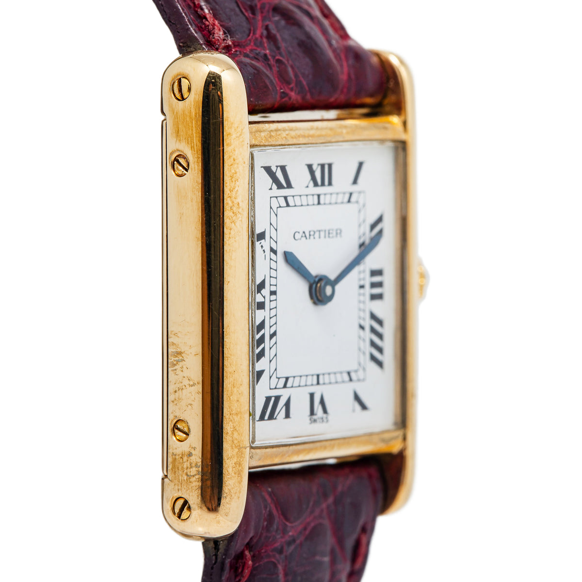 Cartier Tank Louis 78087 18k Yellow Gold Manual Winding Ladies Watch 21mm