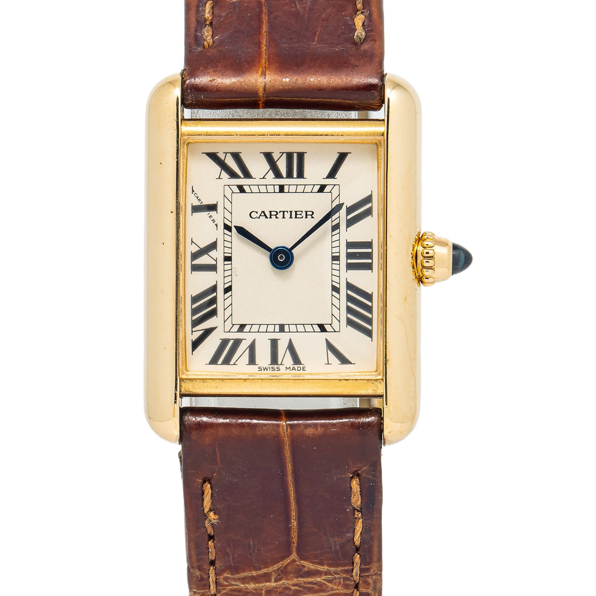 Cartier Tank Louis 2442 W1529856 18K YG Cream Dial Quartz Ladies Watch 22mm