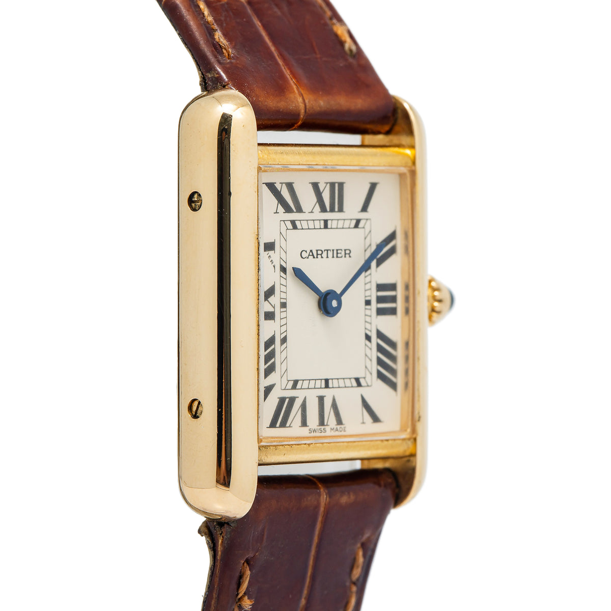 Cartier Tank Louis 2442 W1529856 18K YG Cream Dial Quartz Ladies Watch 22mm