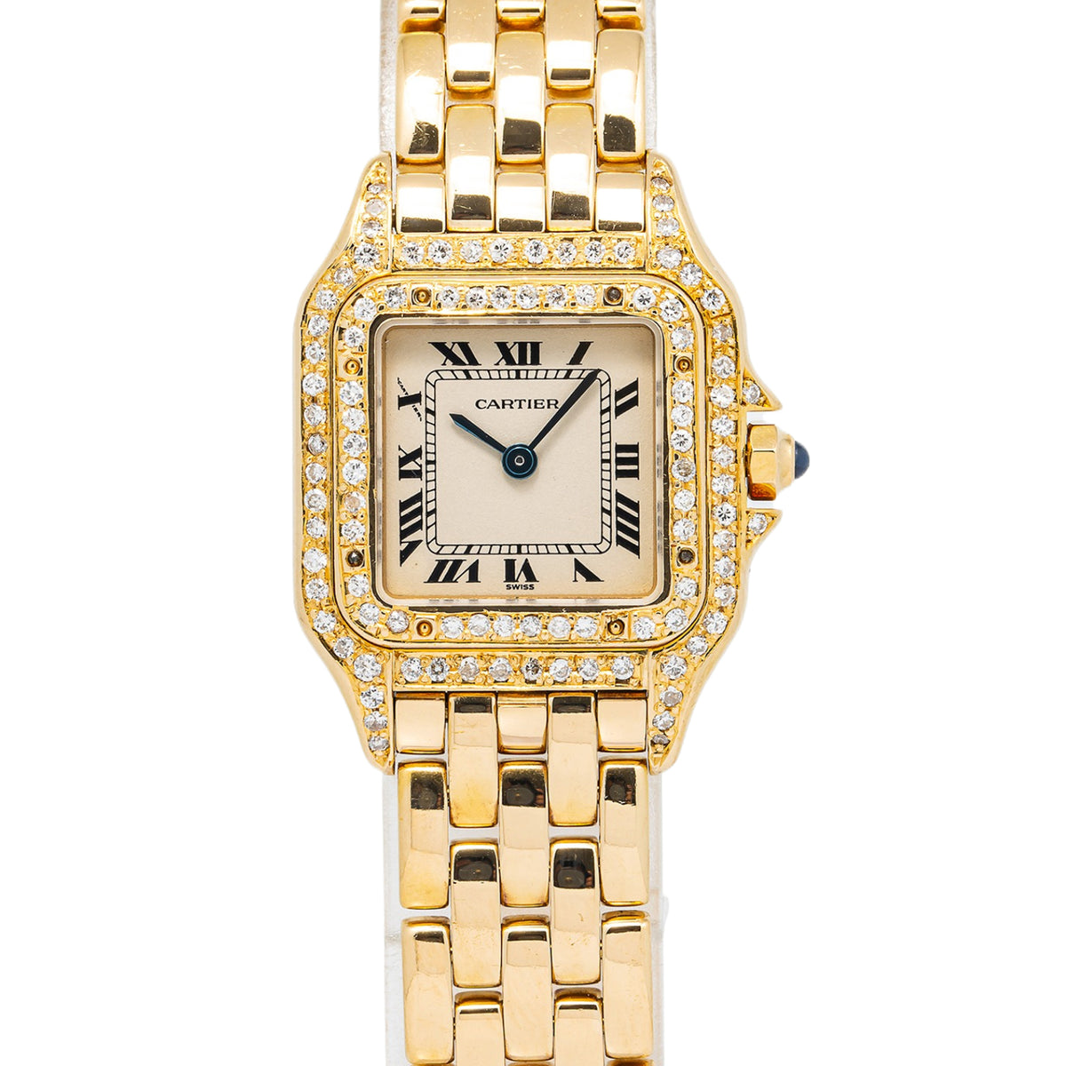 Cartier Panthere 866911  18KYG Double Row Diamond Bezel Quartz Ladies Watch 22mm