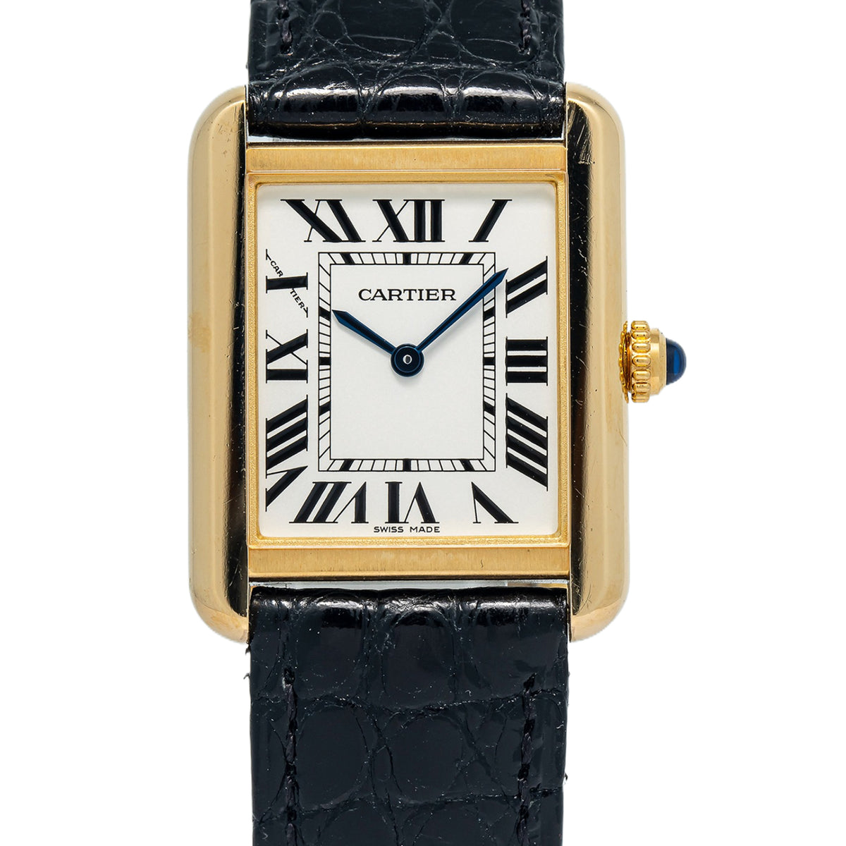 Cartier Tank Solo 3168 W5200002 18k Yellow Gold Silver Dial Quartz  Ladies 24mm