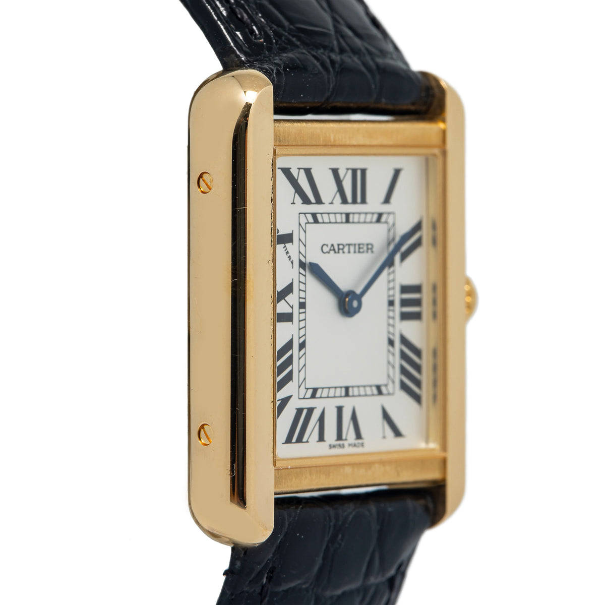 Cartier Tank Solo 3168 W5200002 18k Yellow Gold Silver Dial Quartz  Ladies 24mm