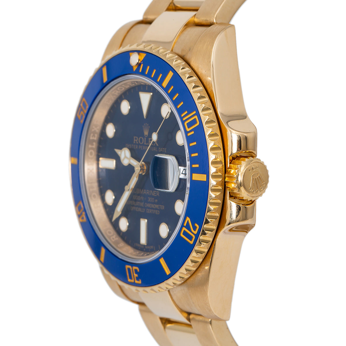 Rolex Submariner Date 116618 Scrambled 18K Yellow Gold Blue Dial Auto Men's 40mm