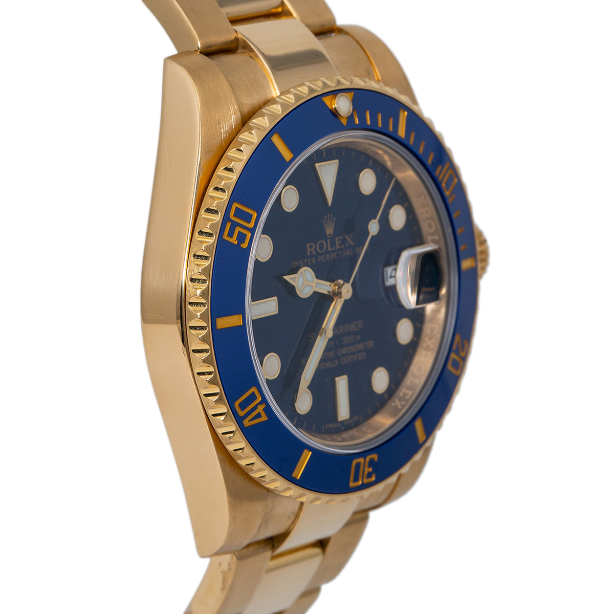 Rolex Submariner Date 116618 Scrambled 18K Yellow Gold Blue Dial Auto Men's 40mm