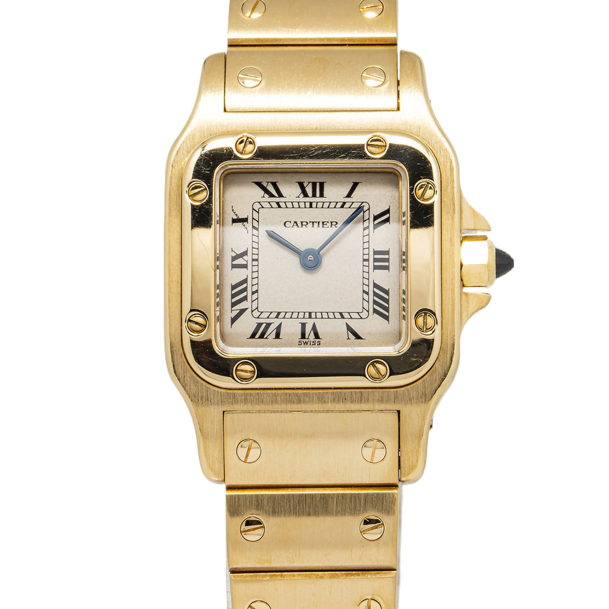 Cartier Santos Galbee 866930 W20010C5 18K Yellow Gold Cream Dial Quartz 24mm