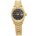 Rolex DateJust 69178 18K Yellow Gold President Black Dial Auto Ladies Watch 26mm