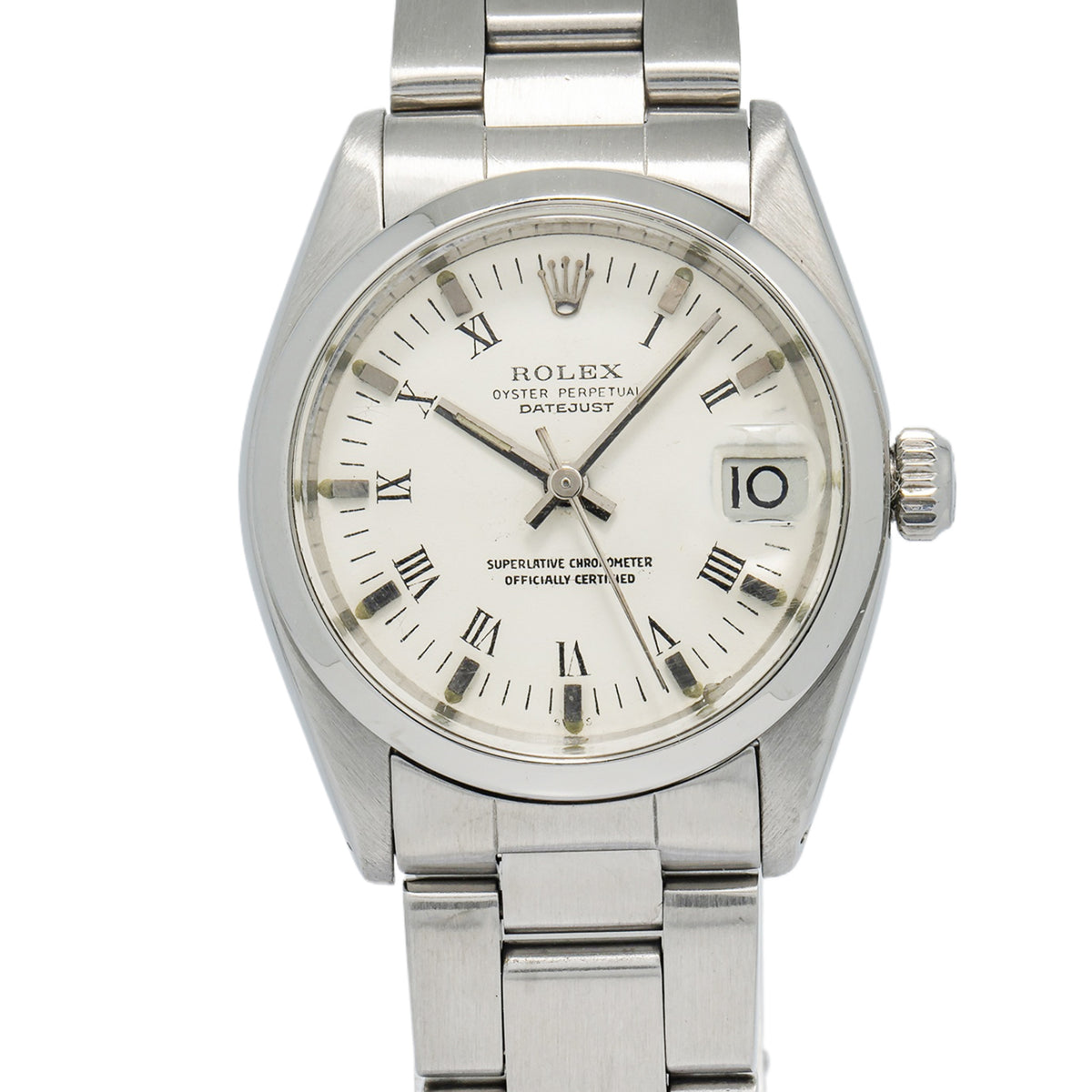 Rolex Datejust 6827 Stainless Oyster White Dial Automatic Midsize Watch 31mm