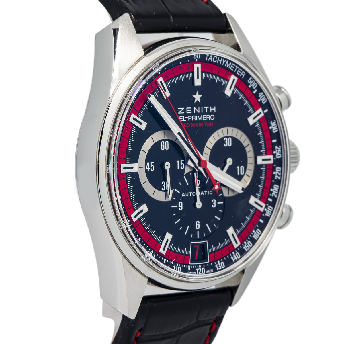 Zenith El Primero 36'000 VpH 03.2043.400 Red Box & Paper Black Dial Auto 42mm