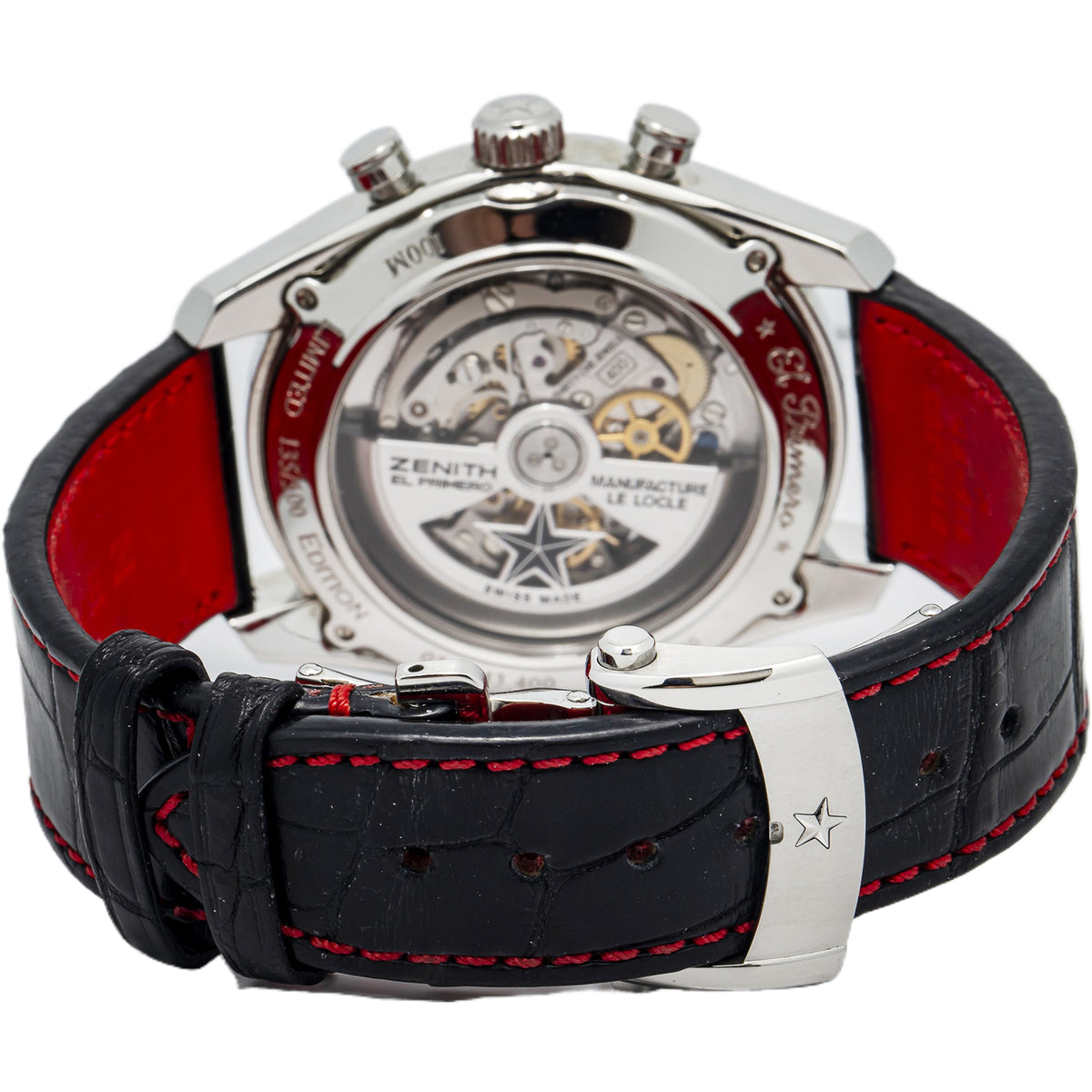 Zenith El Primero 36'000 VpH 03.2043.400 Red Box & Paper Black Dial Auto 42mm