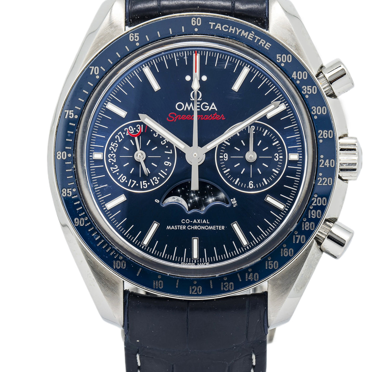 Omega Speedmaster Moonphase 304.33.44.52.03.001 MINT Box & Paper Blue 44mm