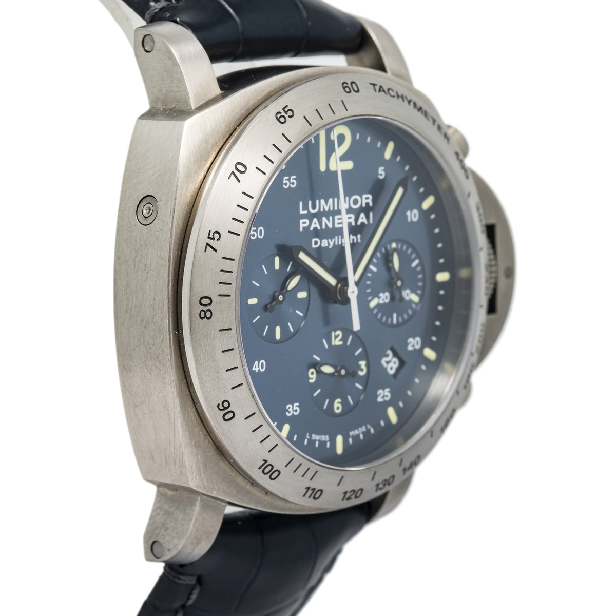 Panerai Luminor Chrono Daylight PAM00326 Box & Paper Titanium Blue Dial Men 44mm