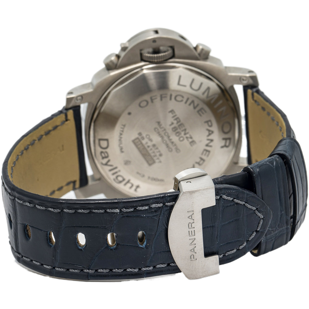 Panerai Luminor Chrono Daylight PAM00326 Box & Paper Titanium Blue Dial Men 44mm