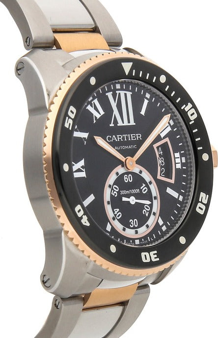 Cartier Calibre Diver 3729 W7100054 Two Tone Auto Men's Watch 42mm