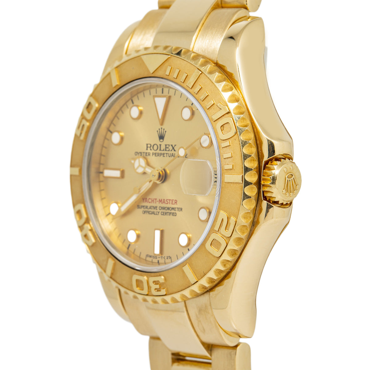 Rolex Yacht-Master 68628 Oyster 18k YG Champagne Dial Auto Unisex Watch 35mm