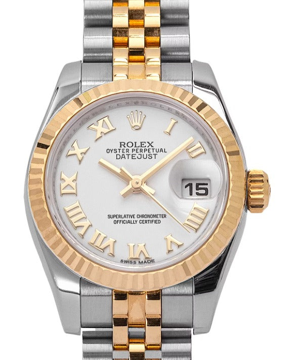 Rolex Datejust 179173 NEW 2010 Paper Jubilee White Roman Dial Ladies Watch 26mm