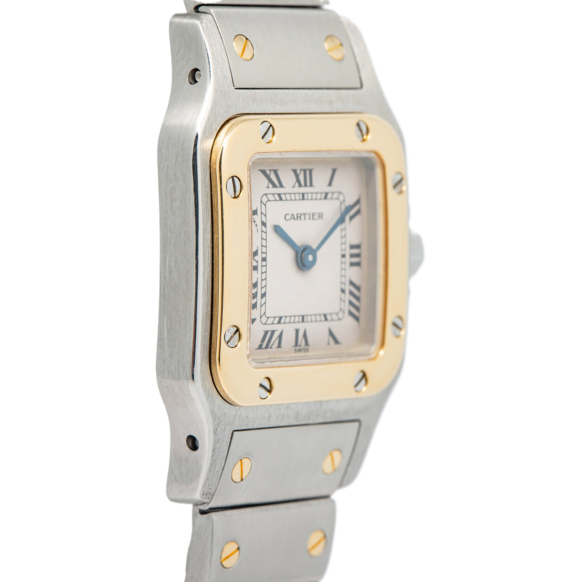 Cartier Santos Galbee 1567 W20012C4 18K YG Two Tone Roman Dial Ladies 24mm