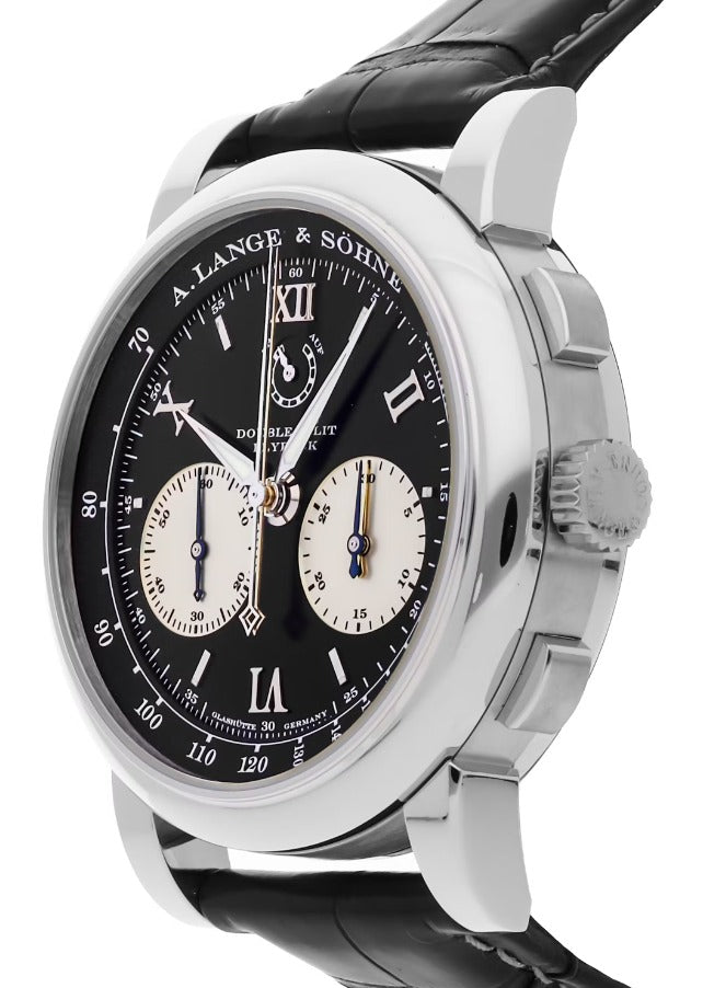 A. Lange & Sohne Double Split 404.035 B/P Chronograph Platinum Black Dial 43mm