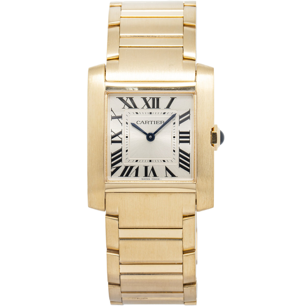 Cartier Tank Francaise 4456 WGTA0113 18K Yellow Gold Silver Dial Quartz 27mm