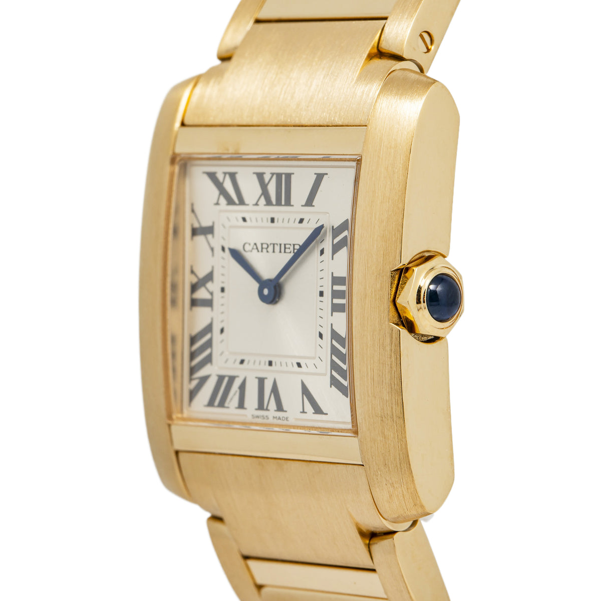 Cartier Tank Francaise 4456 WGTA0113 18K Yellow Gold Silver Dial Quartz 27mm