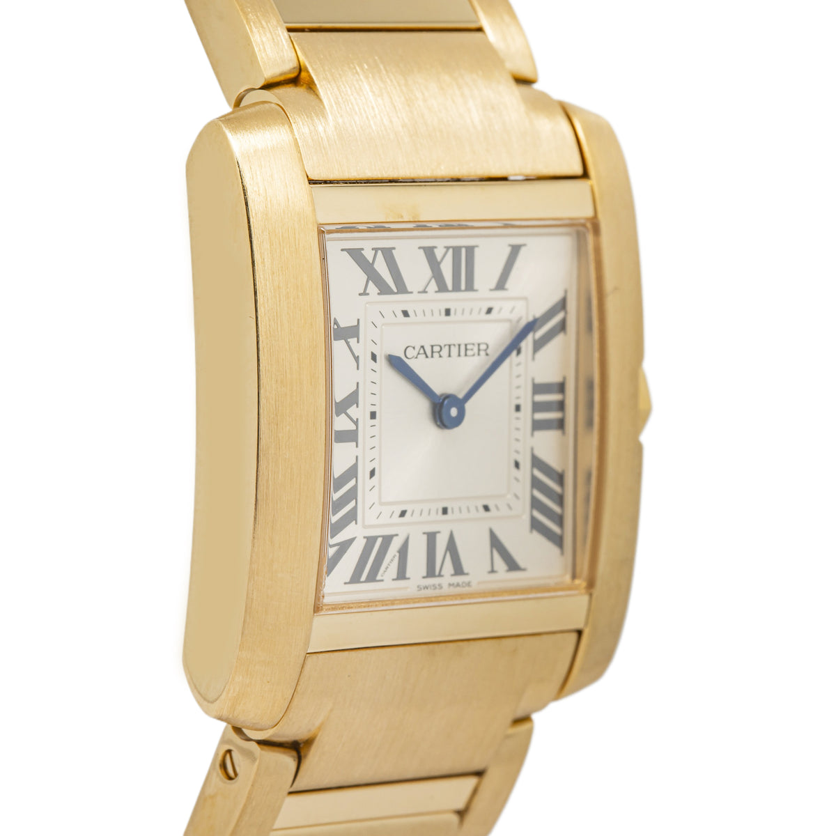 Cartier Tank Francaise 4456 WGTA0113 18K Yellow Gold Silver Dial Quartz 27mm