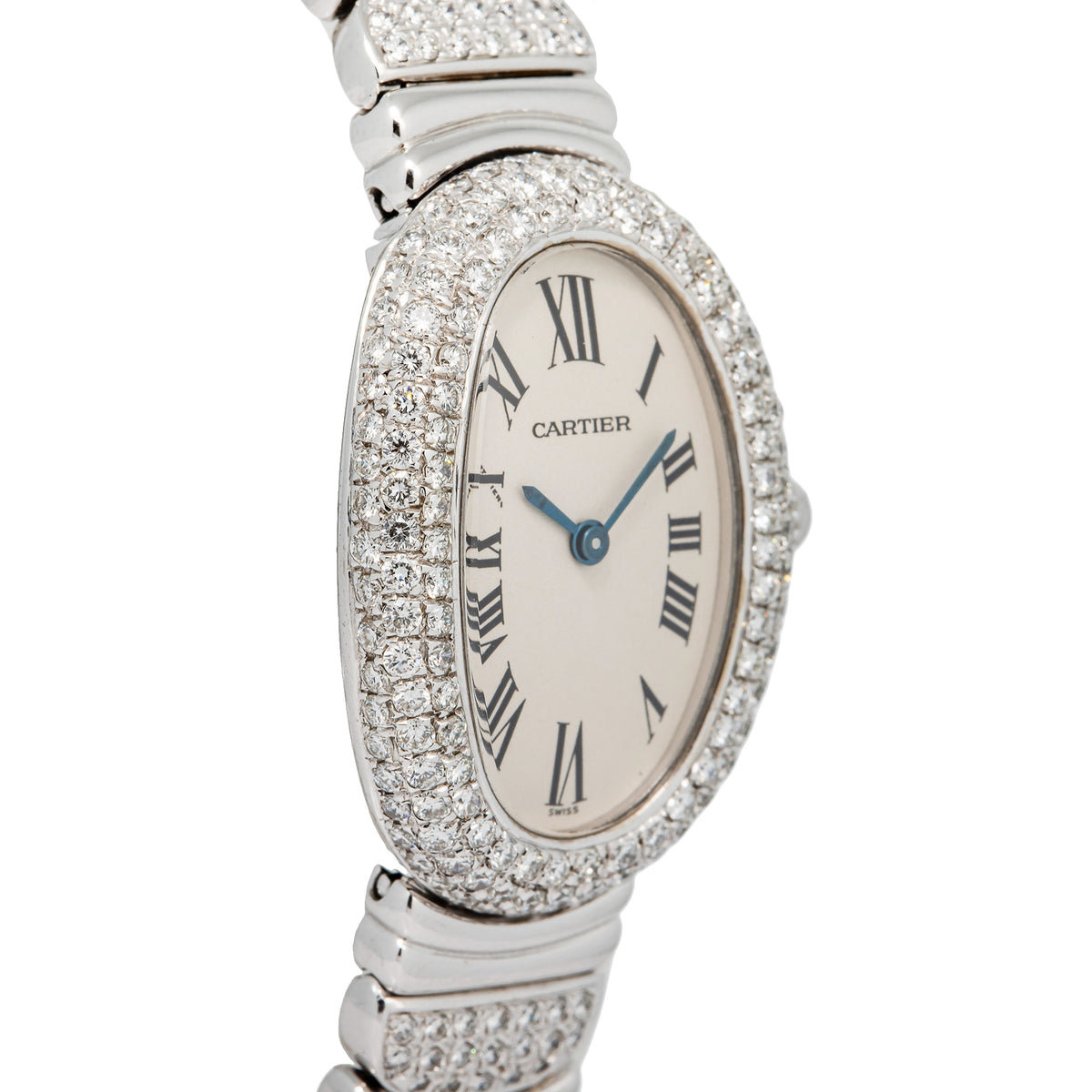 Cartier Baignoire 1955 W1516856 White Gold Quartz Ladies Watch 23x30mm