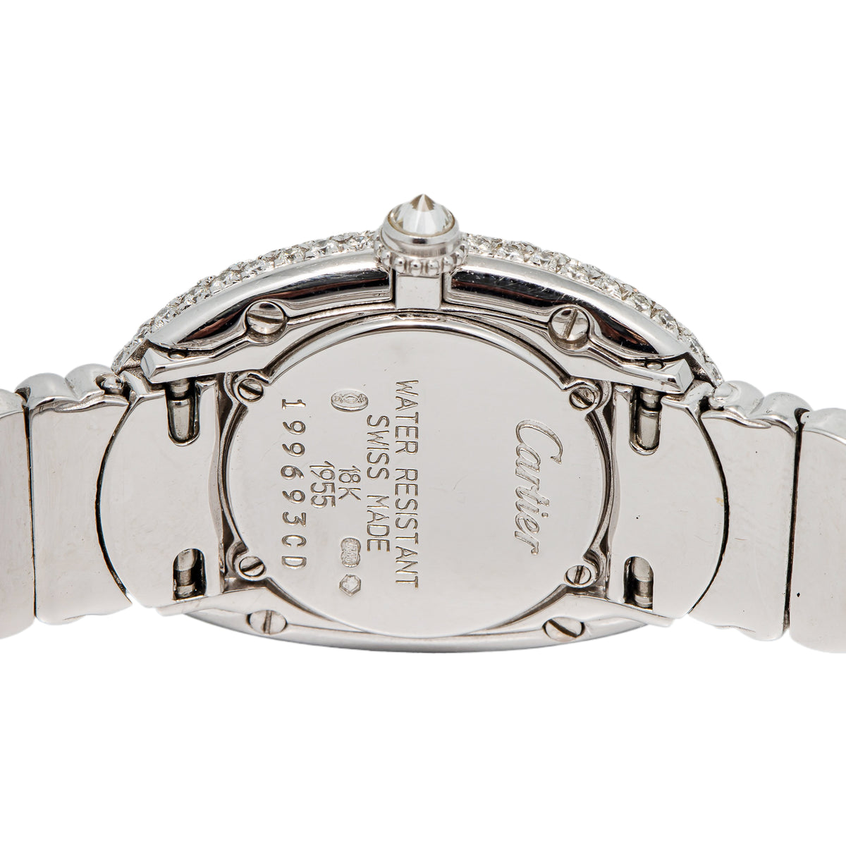 Cartier Baignoire 1955 W1516856 White Gold Quartz Ladies Watch 23x30mm