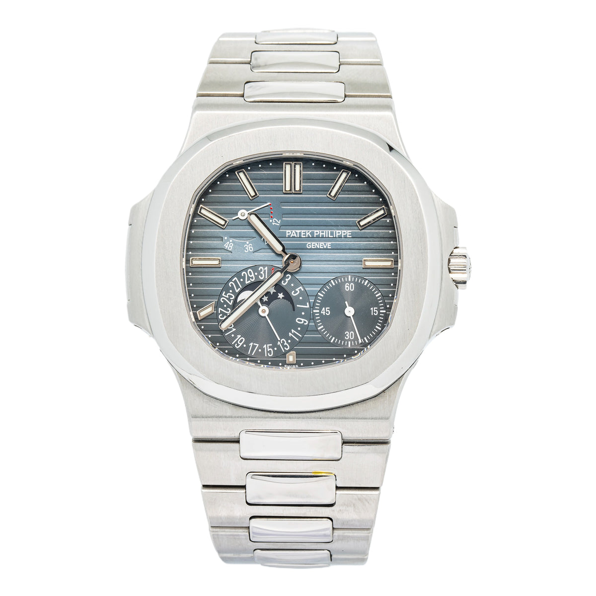 Patek Philippe Nautilus MoonPhase 5712/1A 2008 COMPLETE Stainless Blue Dial 40mm