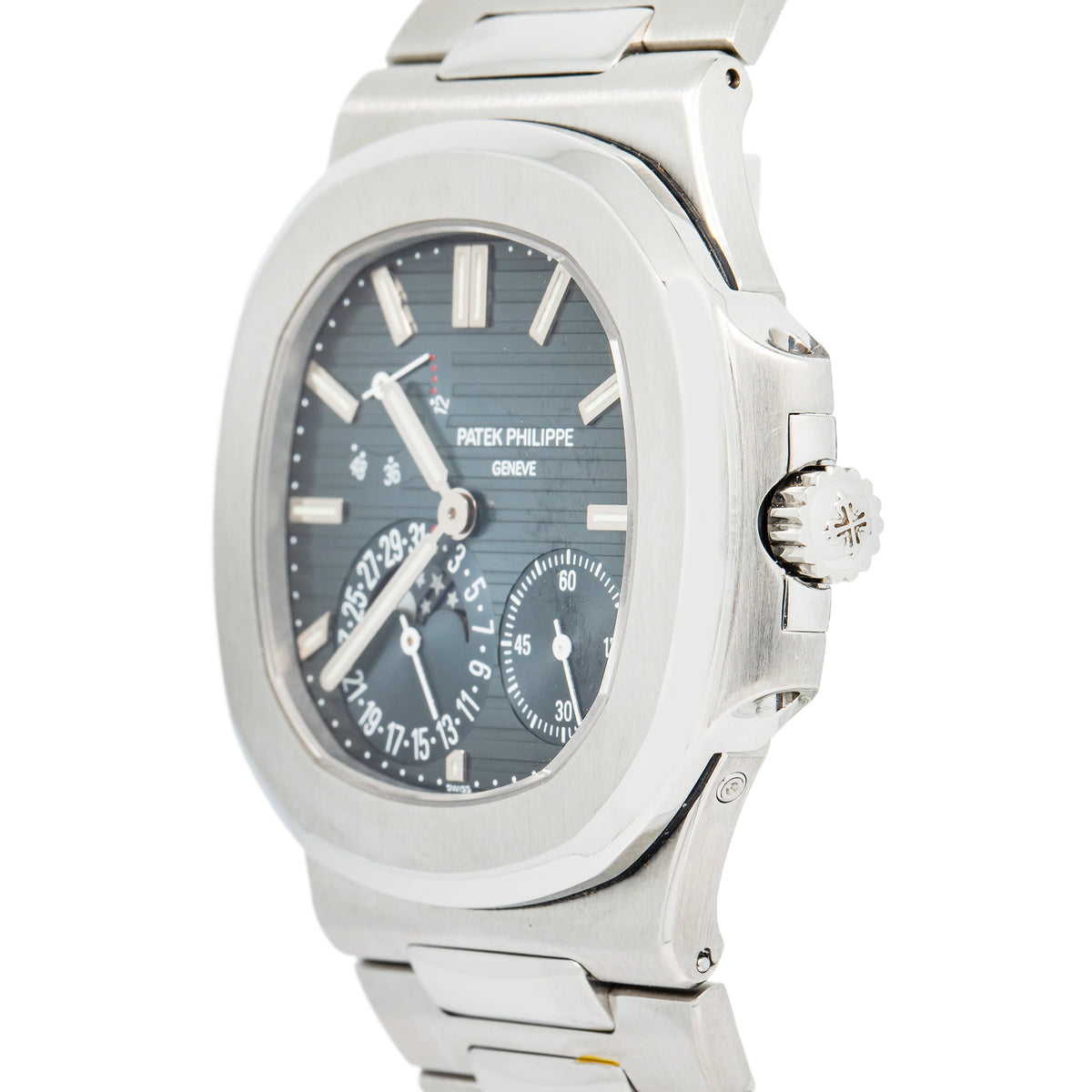 Patek Philippe Nautilus MoonPhase 5712/1A 2008 COMPLETE Stainless Blue Dial 40mm