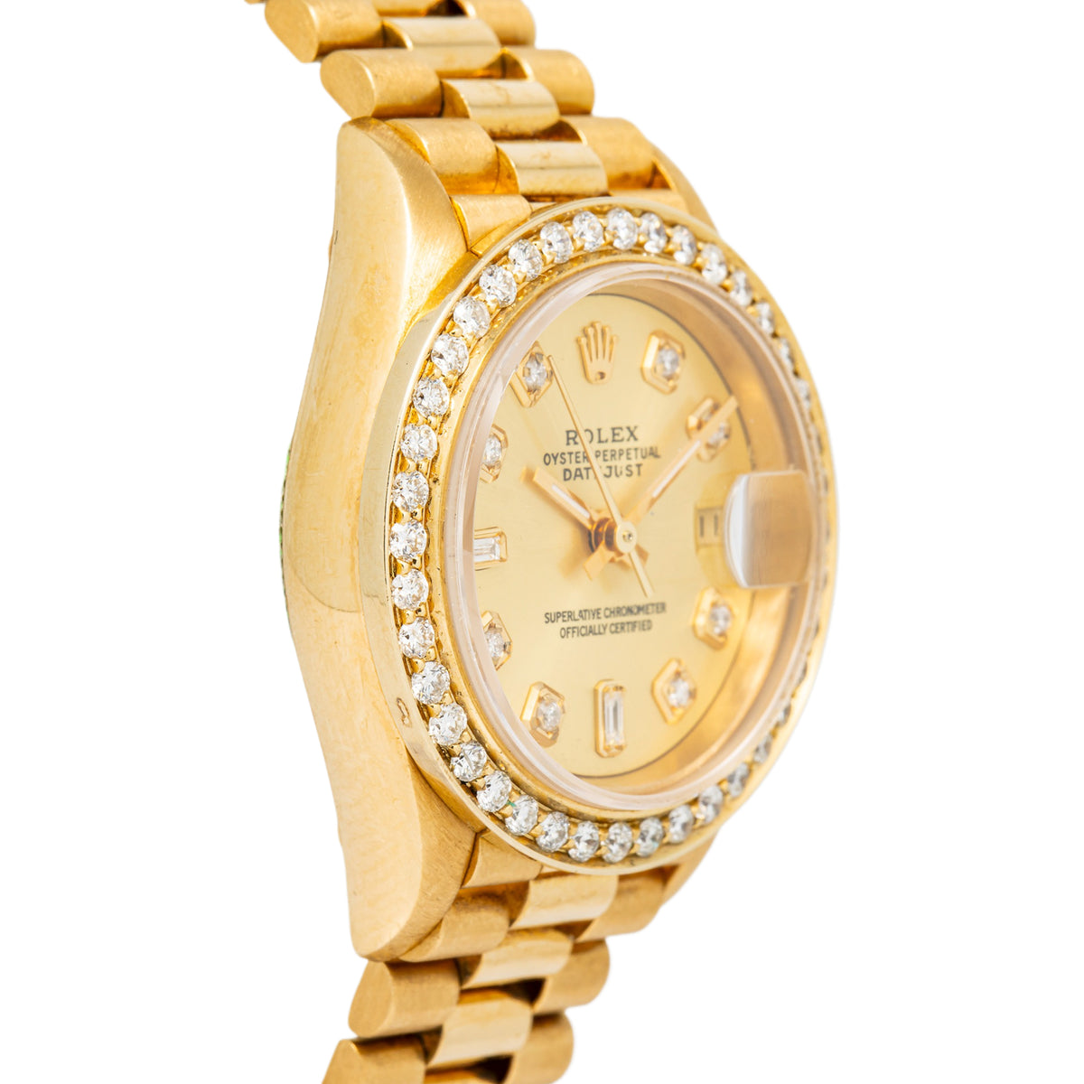 Rolex Datejust 69178 President 18k YG Auto Champagne Dial Ladies Watch 26mm