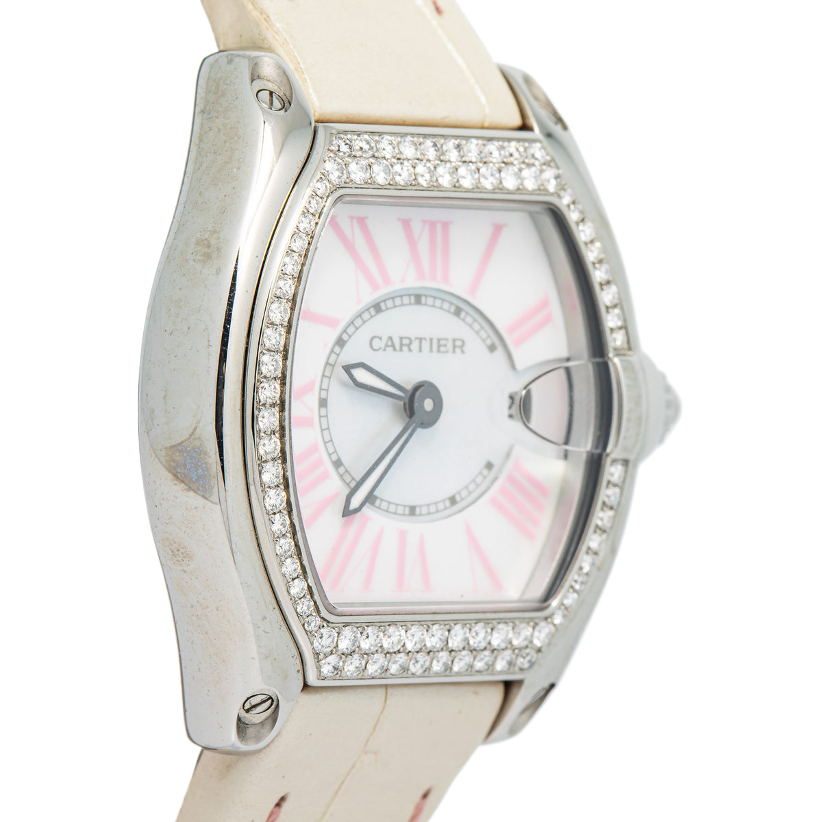 Cartier Roadster 2675/W6206006 Stainless Steel Quartz MOP Dial Ladies Watch 32mm