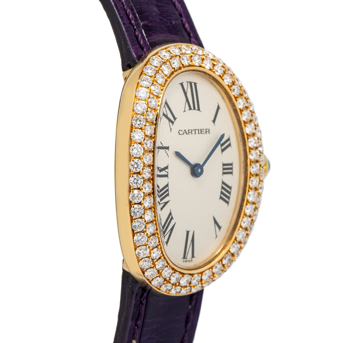 Cartier Baignoire 1920 1954/W1506056 Quartz 18k YG White Dial Ladies Watch 22mm