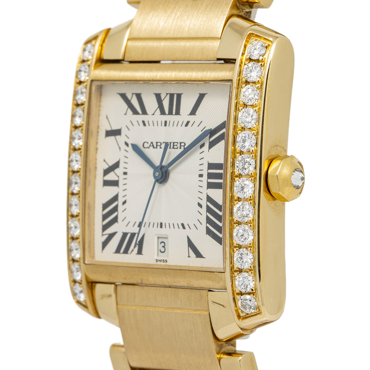 Cartier Tank 1840 W50001R2 Large 18K Yellow Gold Date Automatic Watch 28x32mm