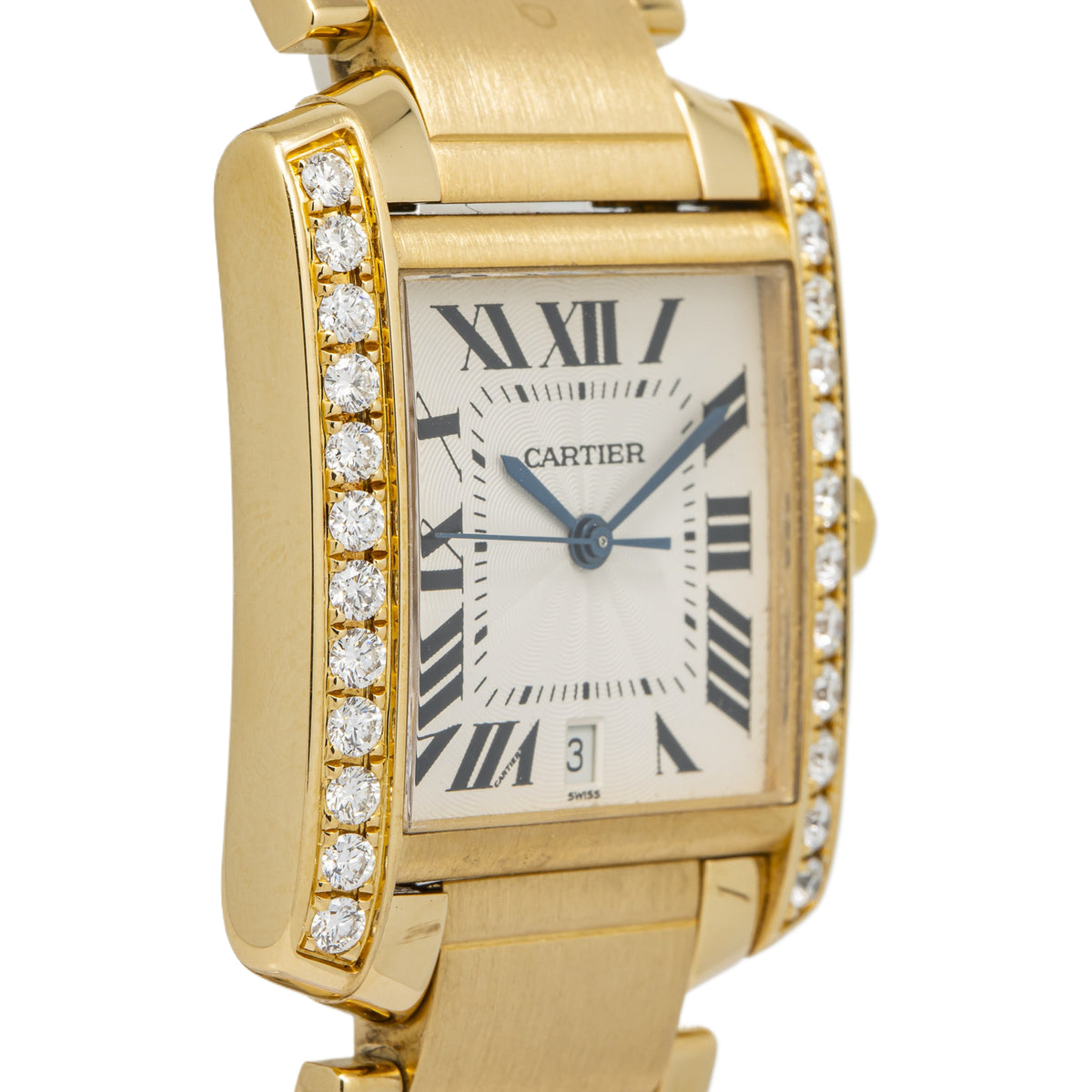 Cartier Tank 1840 W50001R2 Large 18K Yellow Gold Date Automatic Watch 28x32mm