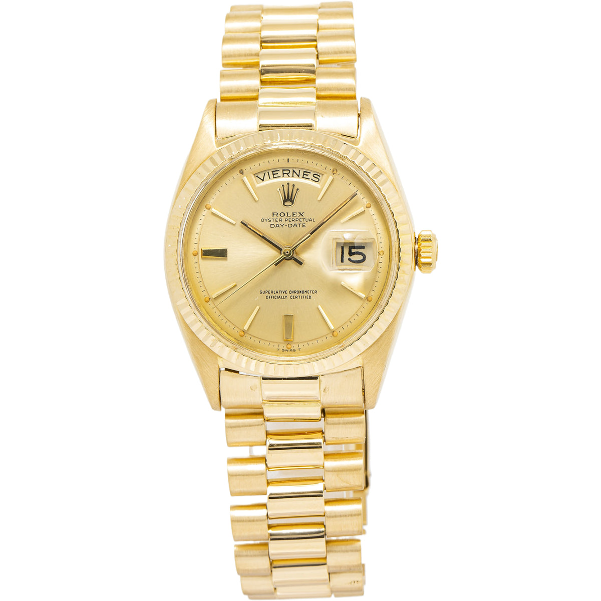 Rolex Day-Date 1803 18K YG President Champagne Dial Auto Unisex Watch 36mm