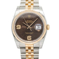 Rolex Datejust 116231 NEW Stickers 2017 Jubilee Chocolate Floral Dial Watch 36mm