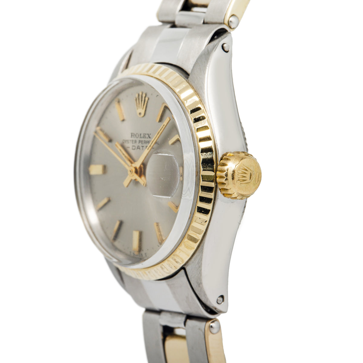 Rolex Datejust 6517 18K YG Stainless Two Tone White Dial Auto Ladies Watch 25mm