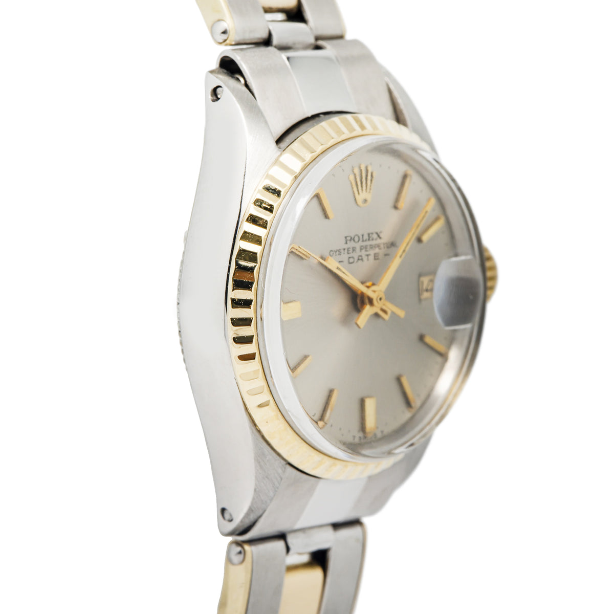 Rolex Datejust 6517 18K YG Stainless Two Tone White Dial Auto Ladies Watch 25mm