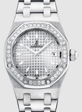 Audemars Piguet Royal Oak 67601 Quartz Stainless Steel Diamond Bezel Watch 33mm