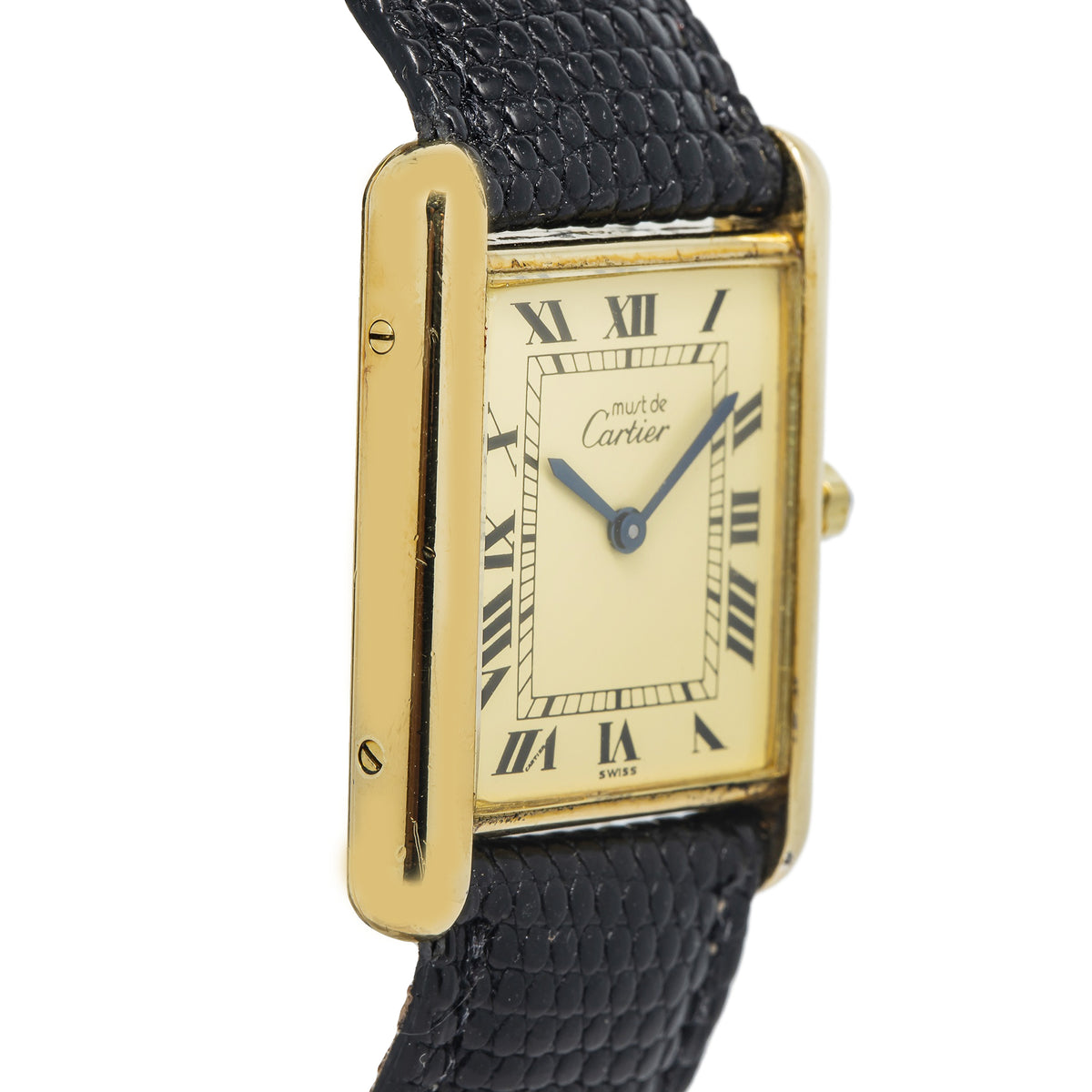 Cartier Must De Tank 681006 925 Gold Plated Women's Watch 23x30 mm