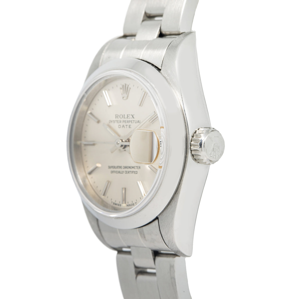 Rolex Date Just 69160 Stainless Steel Oyster Perpetual White Dial Unisex 25mm