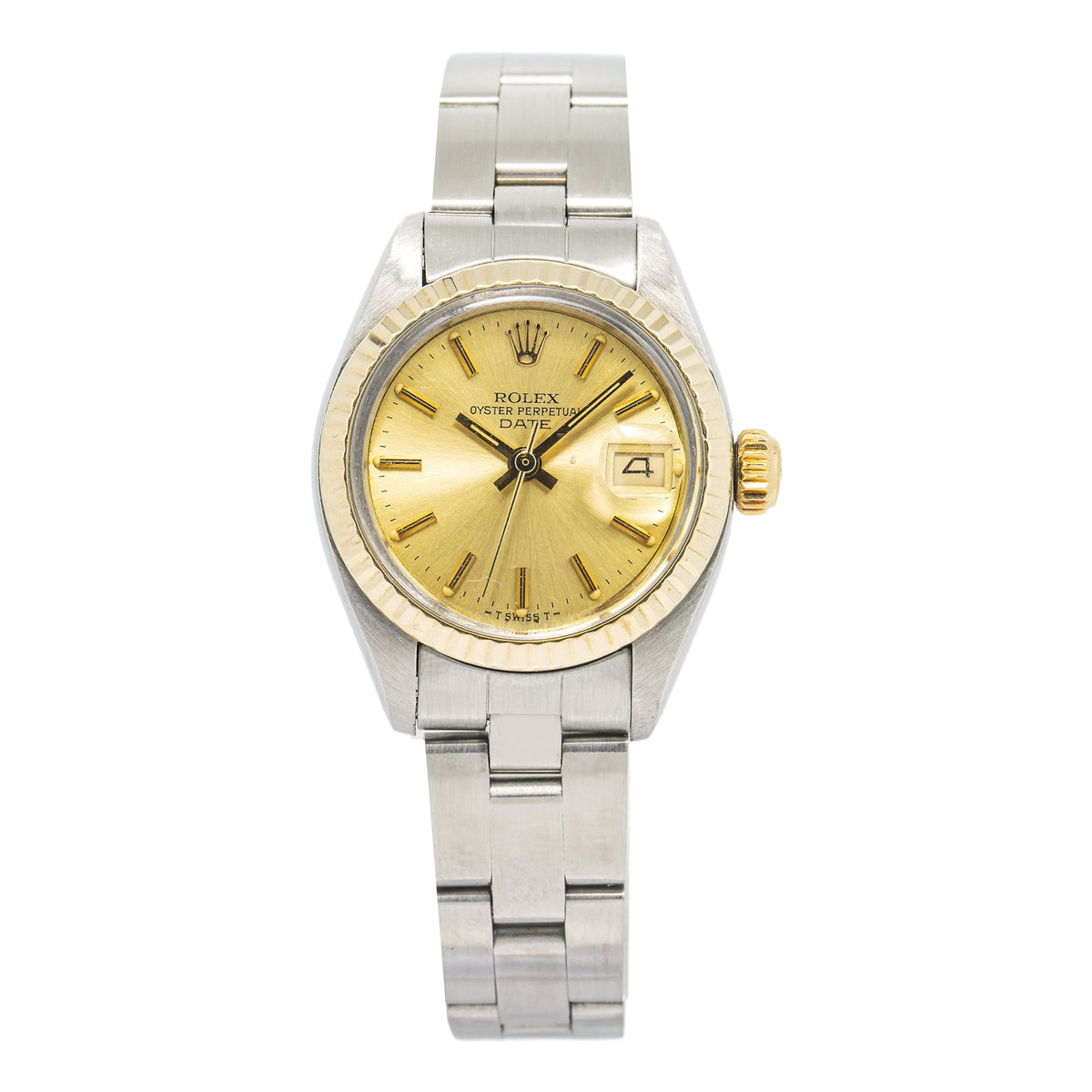 Rolex Date 6917 With Papers TwoTone Oyster Champagne Dial Auto Ladies Watch 26mm