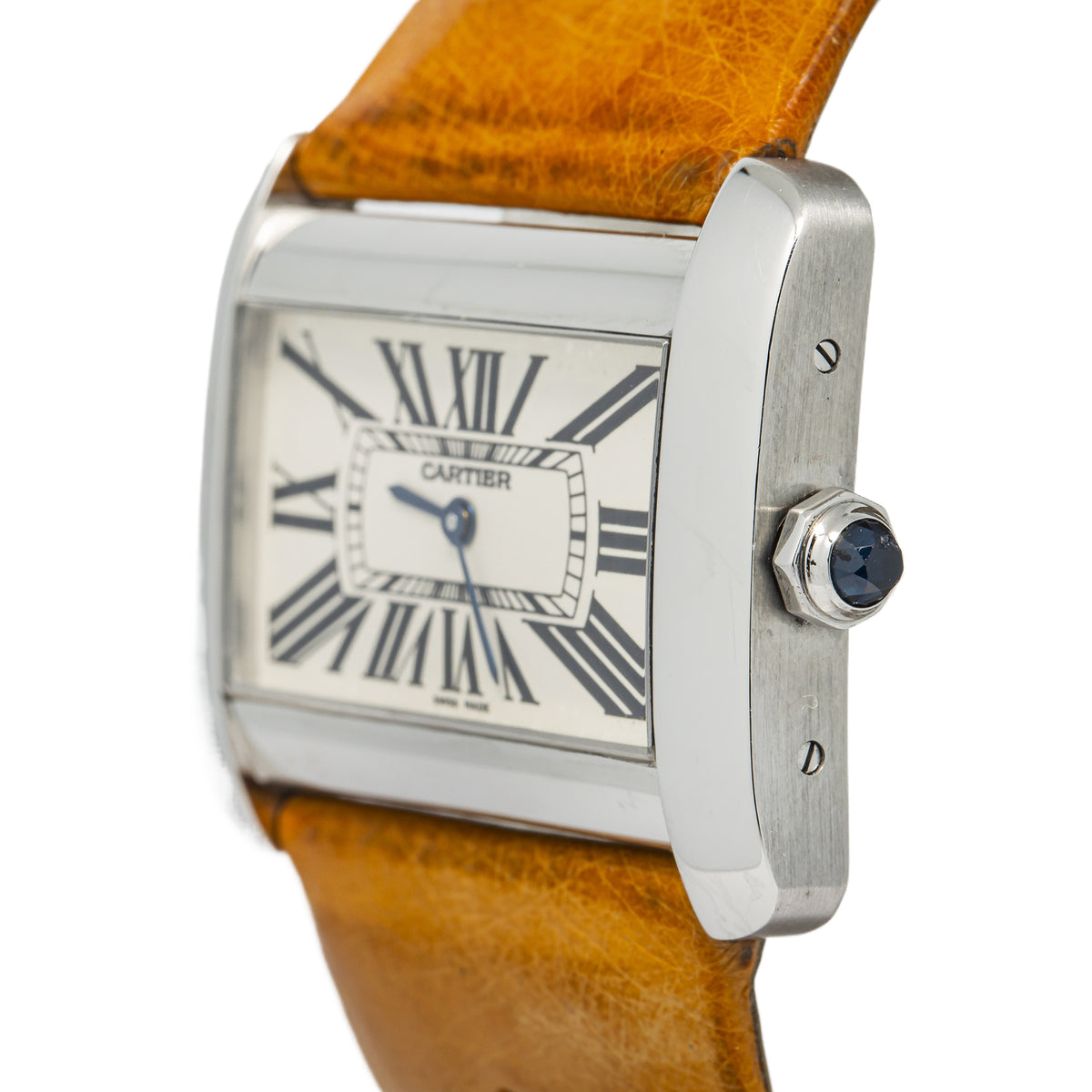 Cartier Tank Divan large 2600/W6300655 Quartz Stainless Steel Men Watch 38x24mm