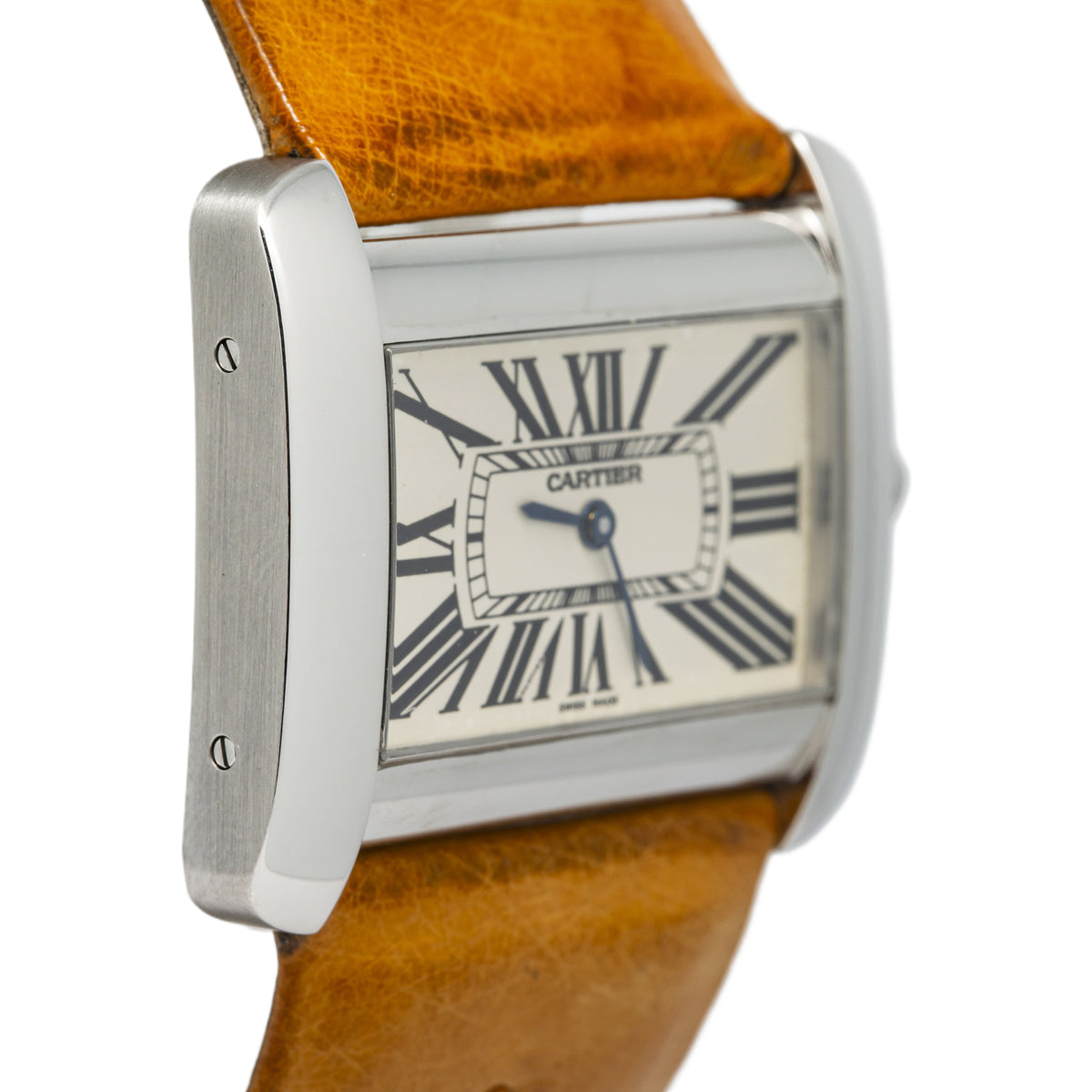 Cartier Tank Divan large 2600/W6300655 Quartz Stainless Steel Men Watch 38x24mm