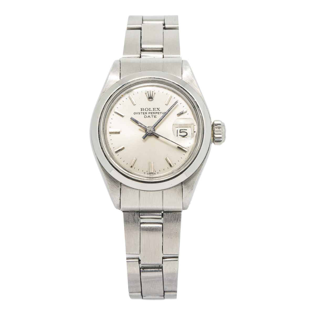 Rolex Date 6916 Oyster Stainless Steel Silver Dial Automatic Ladies Watch 26mm