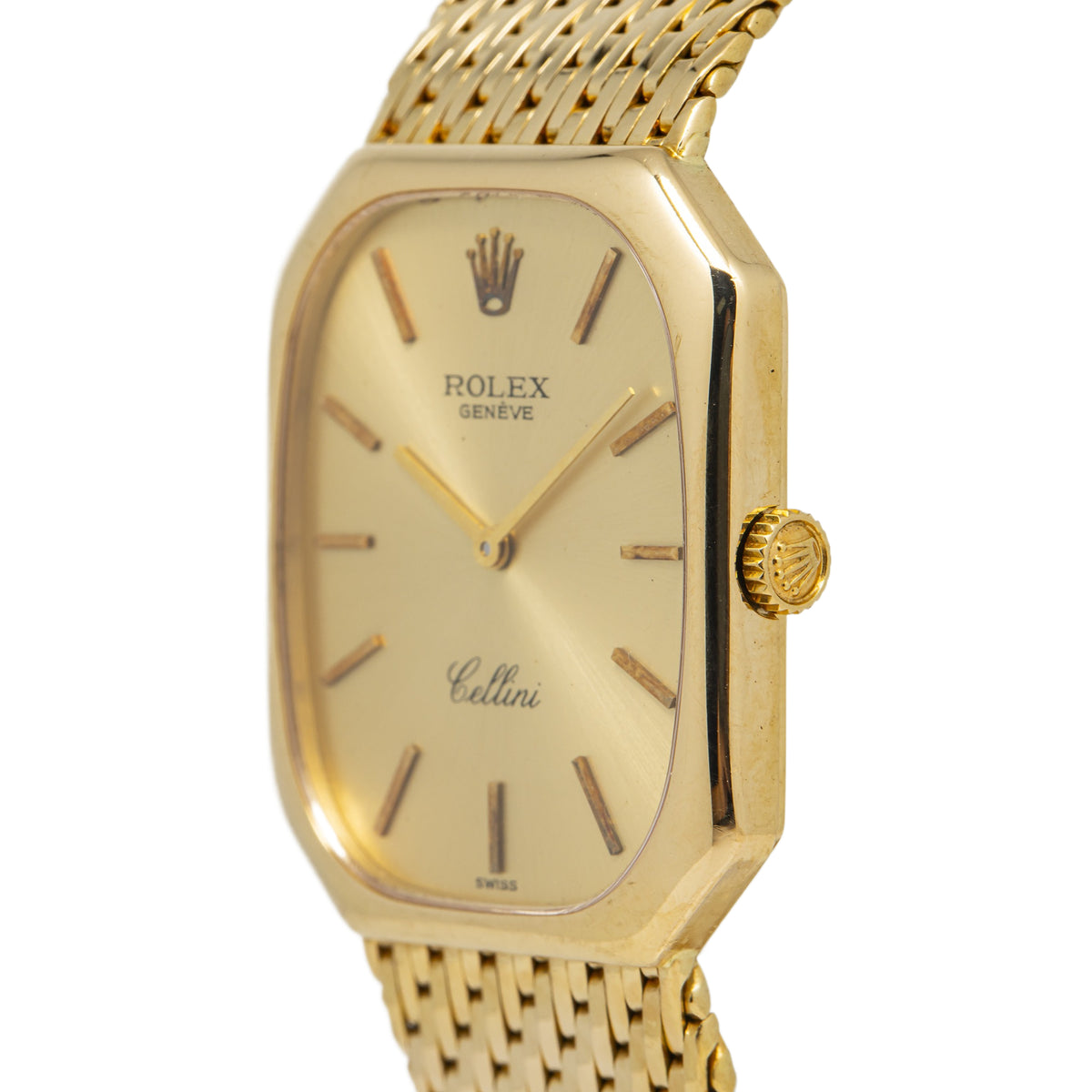 Rolex Cellini 4336 18k Gold Manual Wind Bracelet Watch 25x30mm