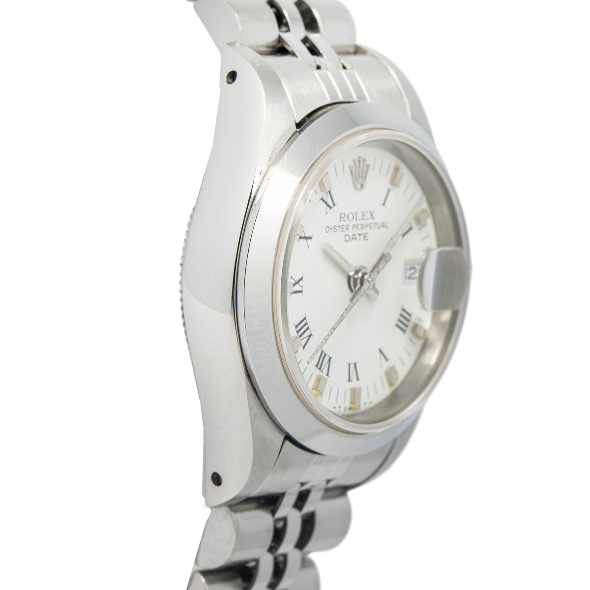 Rolex Date 69160 Jubilee Stainless White Dial Automatic Ladies Watch 26mm