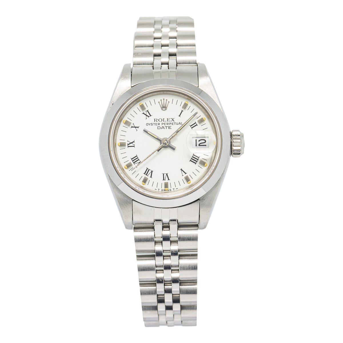 Rolex Date 69160 Jubilee Stainless White Dial Automatic Ladies Watch 26mm